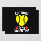 Softball is mijn Valentijnsdag sport Kaart (Voorkant / Achterkant)