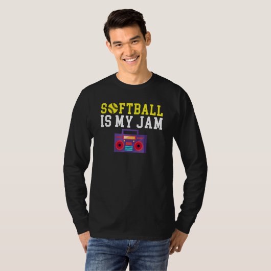 Softball is my Jam T-shirt (Voorkant volledig)