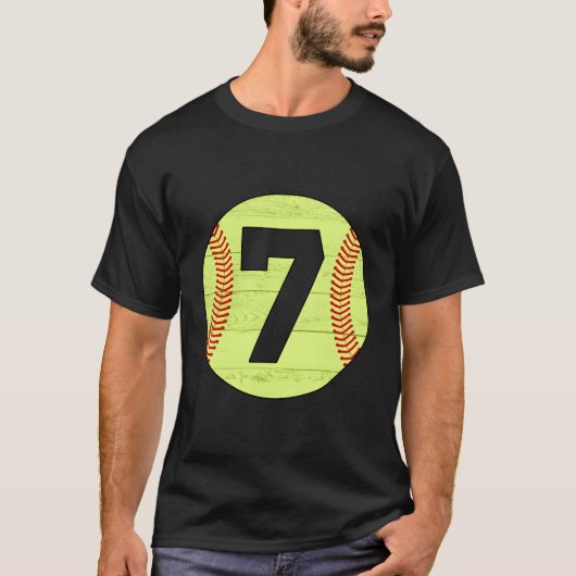 Softball Jersey nummer 7 T-shirt (Voorkant)