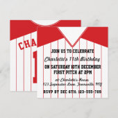 Softball Jersey Thered Party nodigt Sjabloon uit Kaart (Voorkant / Achterkant)