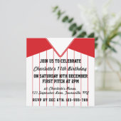 Softball Jersey Thered Party nodigt Sjabloon uit Kaart (Staand voorkant)