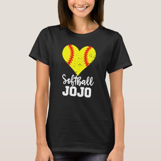 Softball Jojo Softball Heart Grandma JoJo T-shirt (Voorkant)