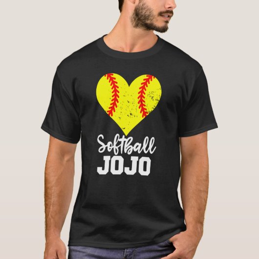 Softball Jojo Softball Heart Grandma JoJo T-shirt (Voorkant)
