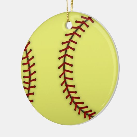 Softball Keramisch Ornament (Links)