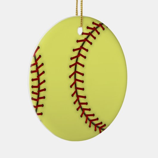 Softball Keramisch Ornament (Rechts)