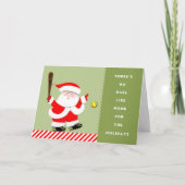 Softball kerst feestdagen kaart (Voorkant)