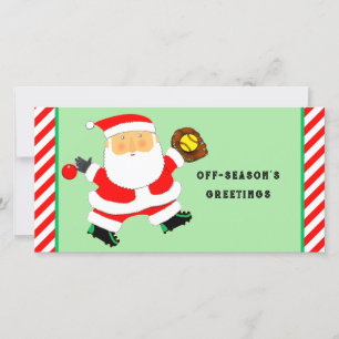 Softball kerst feestdagenkaart