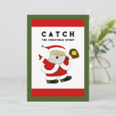 Softball kerst feestdagenkaart (Staand voorkant)