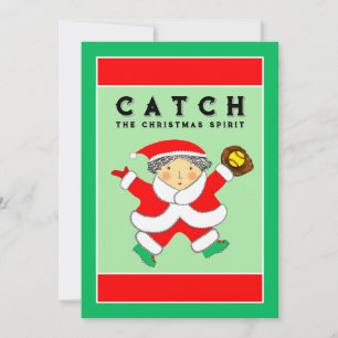 Softball kerst feestdagenkaart