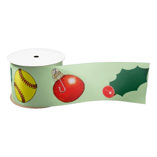 Softball-kerstcadeautje Satijnen Lint (Spoel)