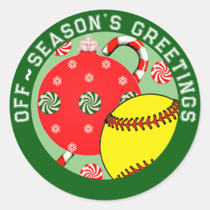 Softball-kerstfeestdag Gift Stickers