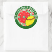 Softball-kerstfeestdag Gift Stickers (Tas)