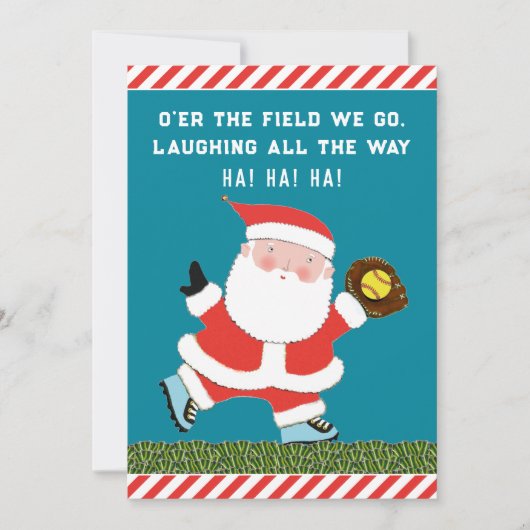 Softball-kerstfeestdag-Humor Feestdagenkaart (Voorkant)