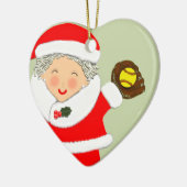Softball Kerstmis 2023 Keramisch Ornament (Links)