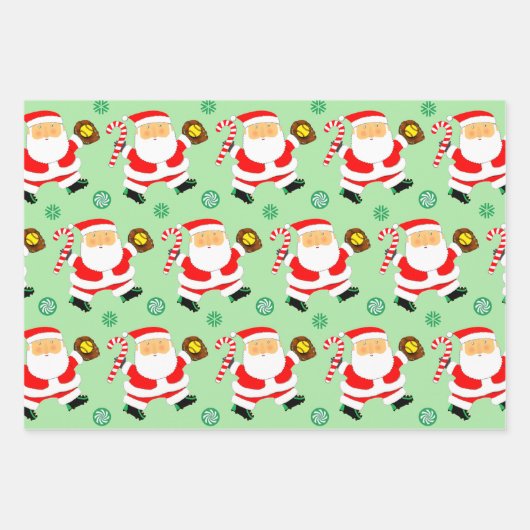 Softball Kerstmis Geschenk Verpakking Papier Inpakpapier Vel (Voorkant)