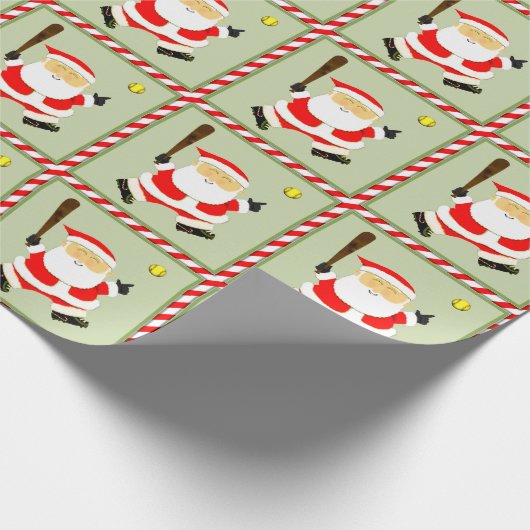 Softball-kerstspeler Cadeaupapier (Hoek)