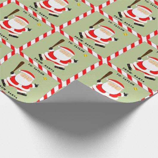 Softball Kerstvakantie Cadeaupapier (Hoek)