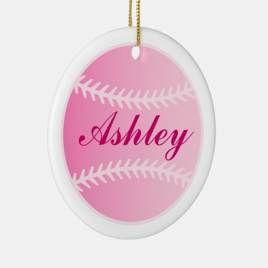 Softball-kerstversiering Keramisch Ornament (Rechts)