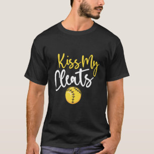 Softball Kiss Mijn Cleats Meisjes Fastpitch T-shirt