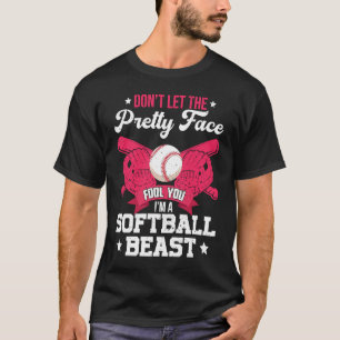 Softball laat het gezicht niet opvallen T-shirt