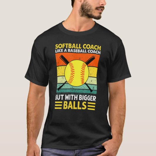 Softball-lak als een honkbal, maar met een grotere t-shirt (Voorkant)