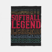 Softball Legend Funny Layered Text Team Player Coa Fleece Deken (Voorkant)
