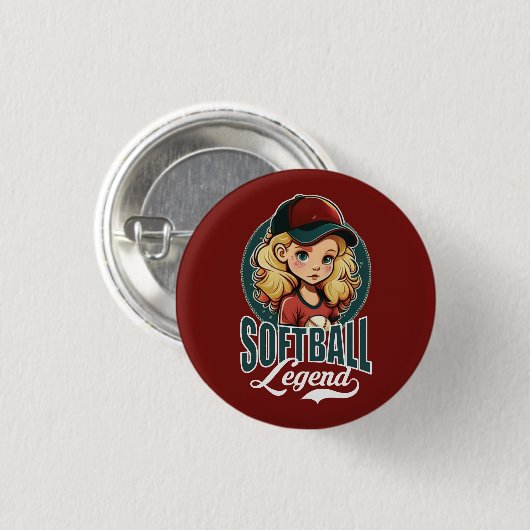 Softball Legend Ronde Button 3,2 Cm (Voorkant /achterkant)