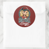 Softball Legend Ronde Sticker (Tas)