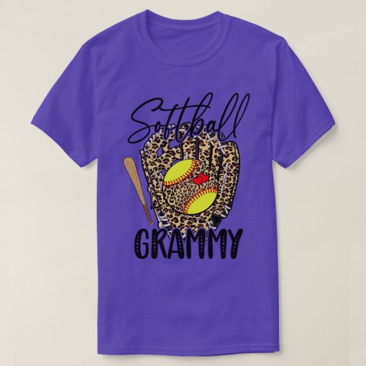 Softball Leopard Spel Dag Softbal Liefhebber Moede T-shirt (Design voorkant)
