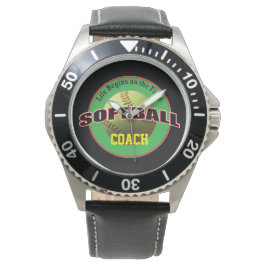 Softball Leven op het Veld met Naam Tekst Horloge