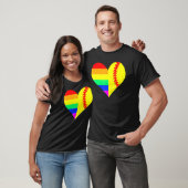 Softball LGBT Pride Heart Softball Player T-shirt (Unisex)