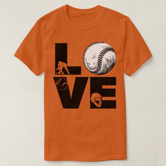 Softball LIEFDE Grappig 7 T-shirt (Design voorkant)