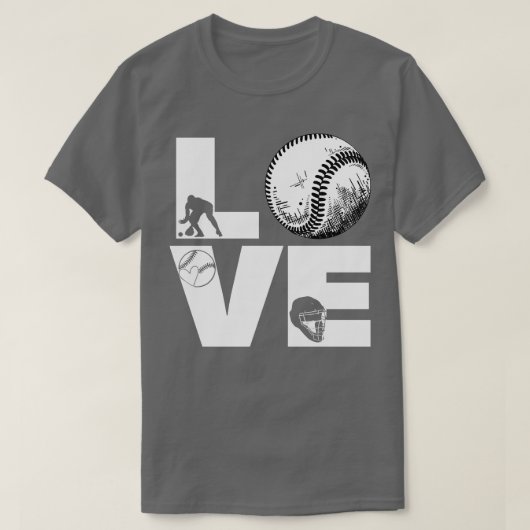 Softball LIEFDE Grappig 8 T-shirt (Design voorkant)