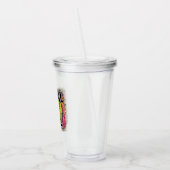 Softball Life Tie Dye Leopard Print Yellow Ball Acryl Drinkbeker (Links)