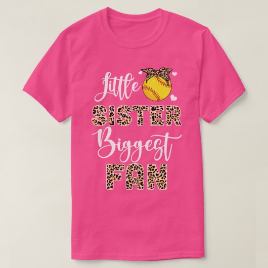 Softball Little Sister Biggest fan Softball zister T-shirt (Design voorkant)