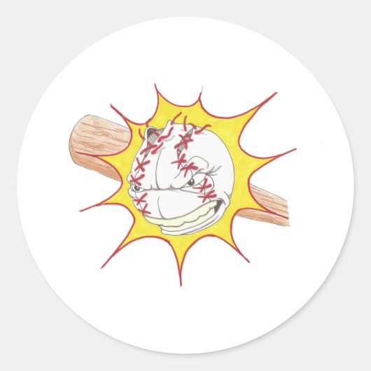 Softball-Logo Ronde Sticker (Voorkant)