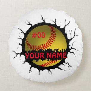 Softball-Logo, Softball Custom Name, Softball Gift Rond Kussen