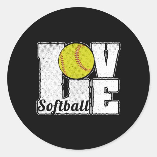 SOFTBALL LOKKEN RONDE STICKER (Voorkant)