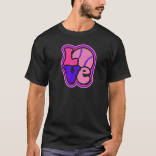 Softball Love for Teen Girls & Women Paars & Roze T-shirt