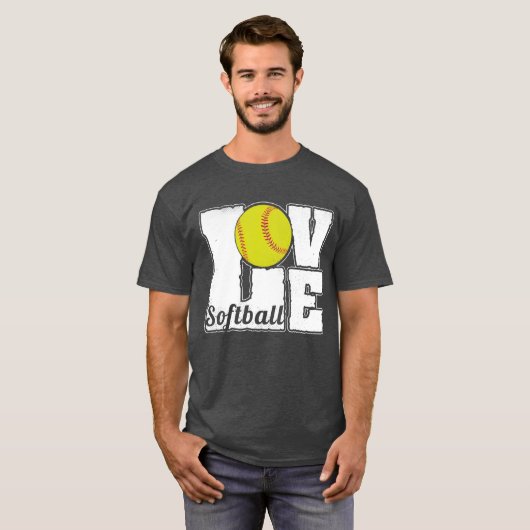 SOFTBALL LOVE gift T-shirt (Voorkant volledig)