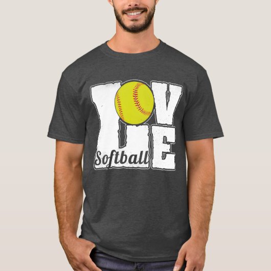 SOFTBALL LOVE gift T-shirt (Voorkant)