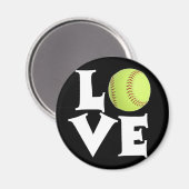 Softball Love Magneet (Voorkant / Achterkant)