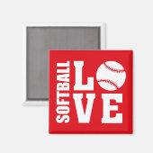 Softball Love Magneet (Voorkant / Achterkant)