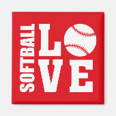 Softball Love Magneet (Voorkant)