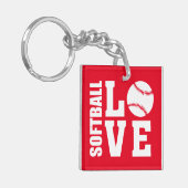Softball Love Sleutelhanger (Voorkant Links)