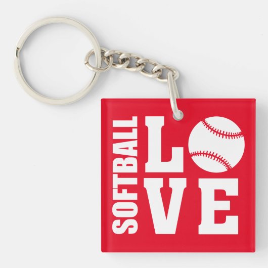 Softball Love Sleutelhanger (Voorkant)
