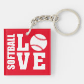 Softball Love Sleutelhanger (Achterkant)
