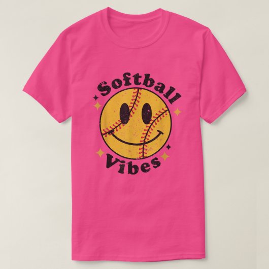 Softball Lover Fan Smiling Face Costume Happy Cute T-shirt (Design voorkant)