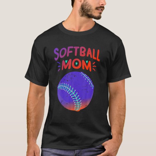 Softball Ma Funny Baseball Player Sports Support T-shirt (Voorkant)