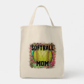 Softball Ma Tie Dye Leopard Print Yellow Ball Tote Bag (Achterkant)